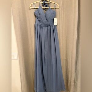 Elegant Blue Strapless Gown